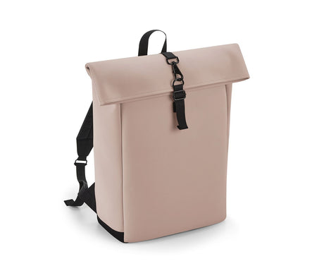 MATTE PU ROLL-TOP BACKPACK
