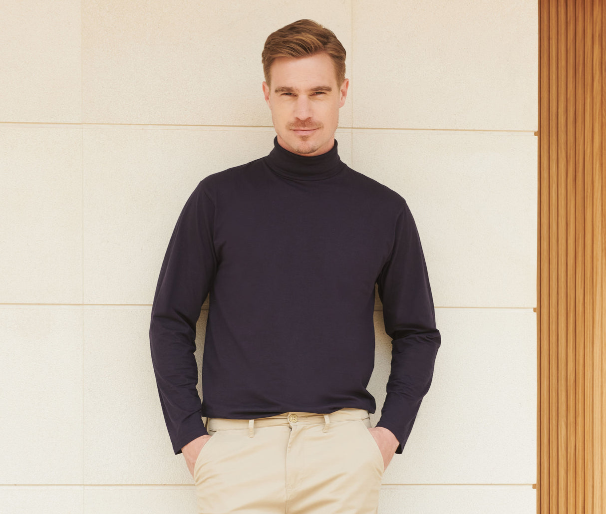 HENBURY LONG SLEEVED ROLL NECK TOP