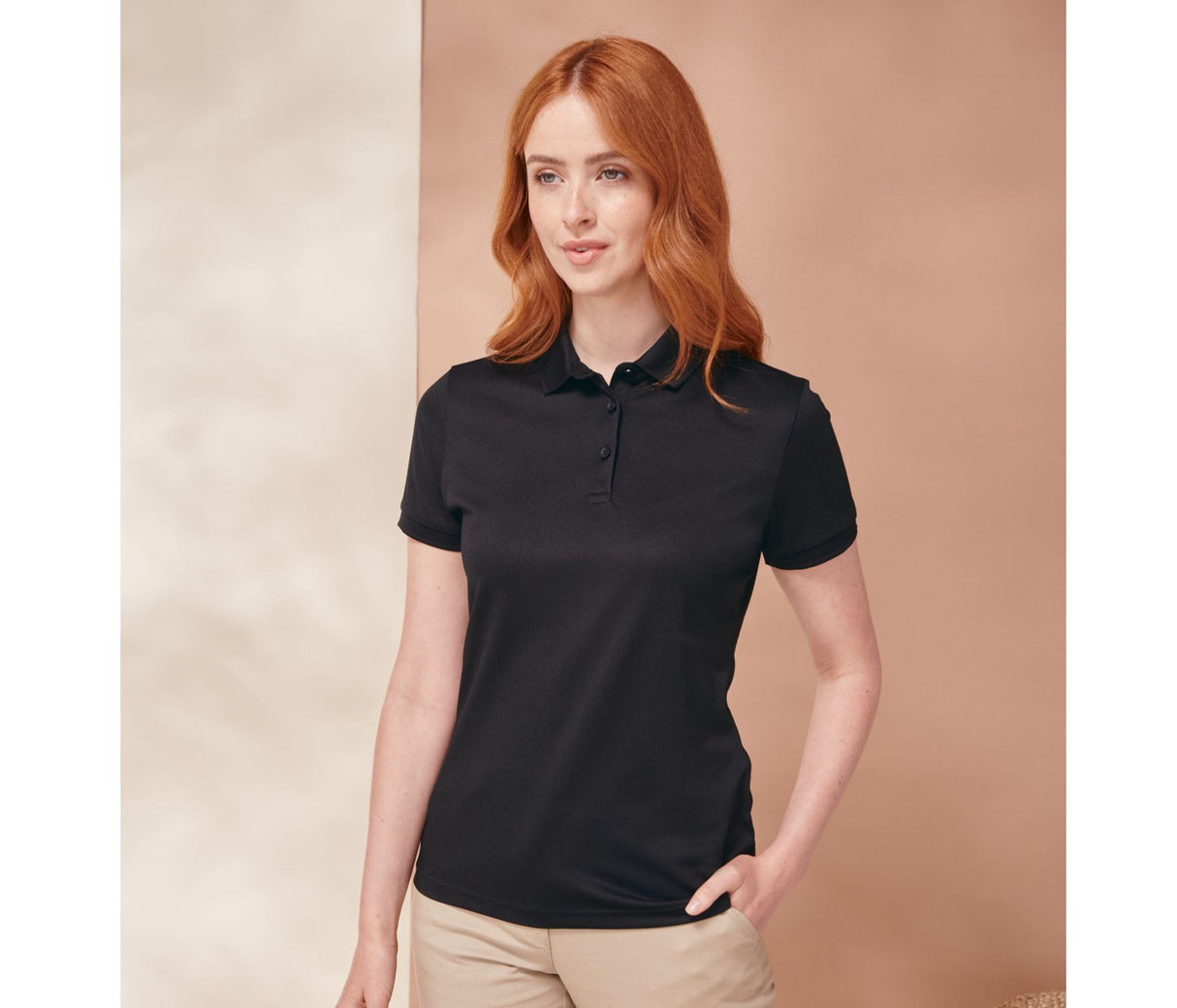 HENBURY LADIES' RECYCLED POLYESTER POLO SHIRT