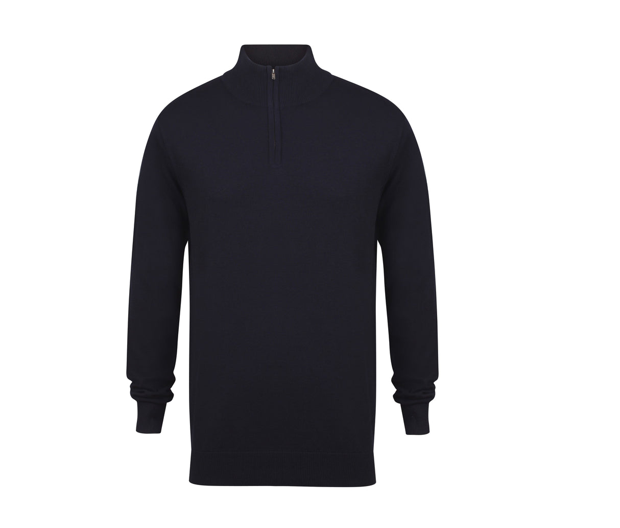 HENBURY MEN'S KNITTED QUARTER ZIP JUMPER