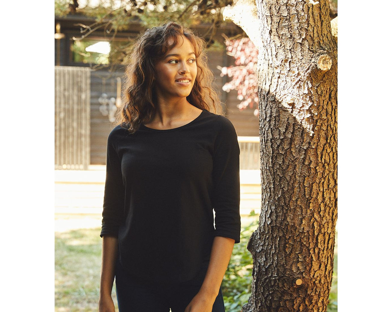 NEUTRAL LADIES THREE QUARTER SLEEVE T-SHIRT