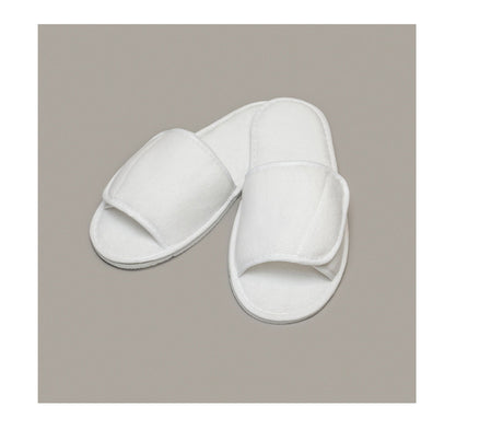 OPEN TOE SLIPPERS WITH SIDE FASTENING