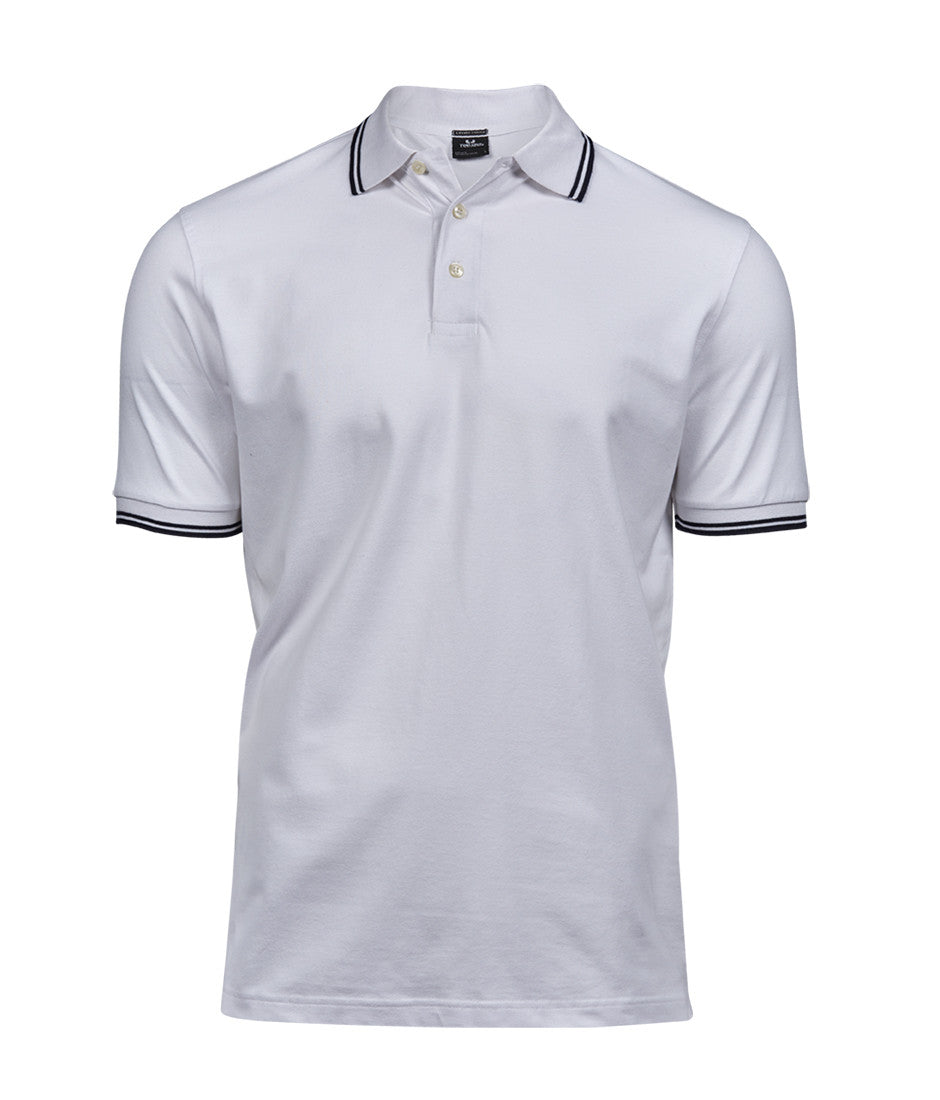 TEE JAYS LUXURY STRIPE STRETCH POLO