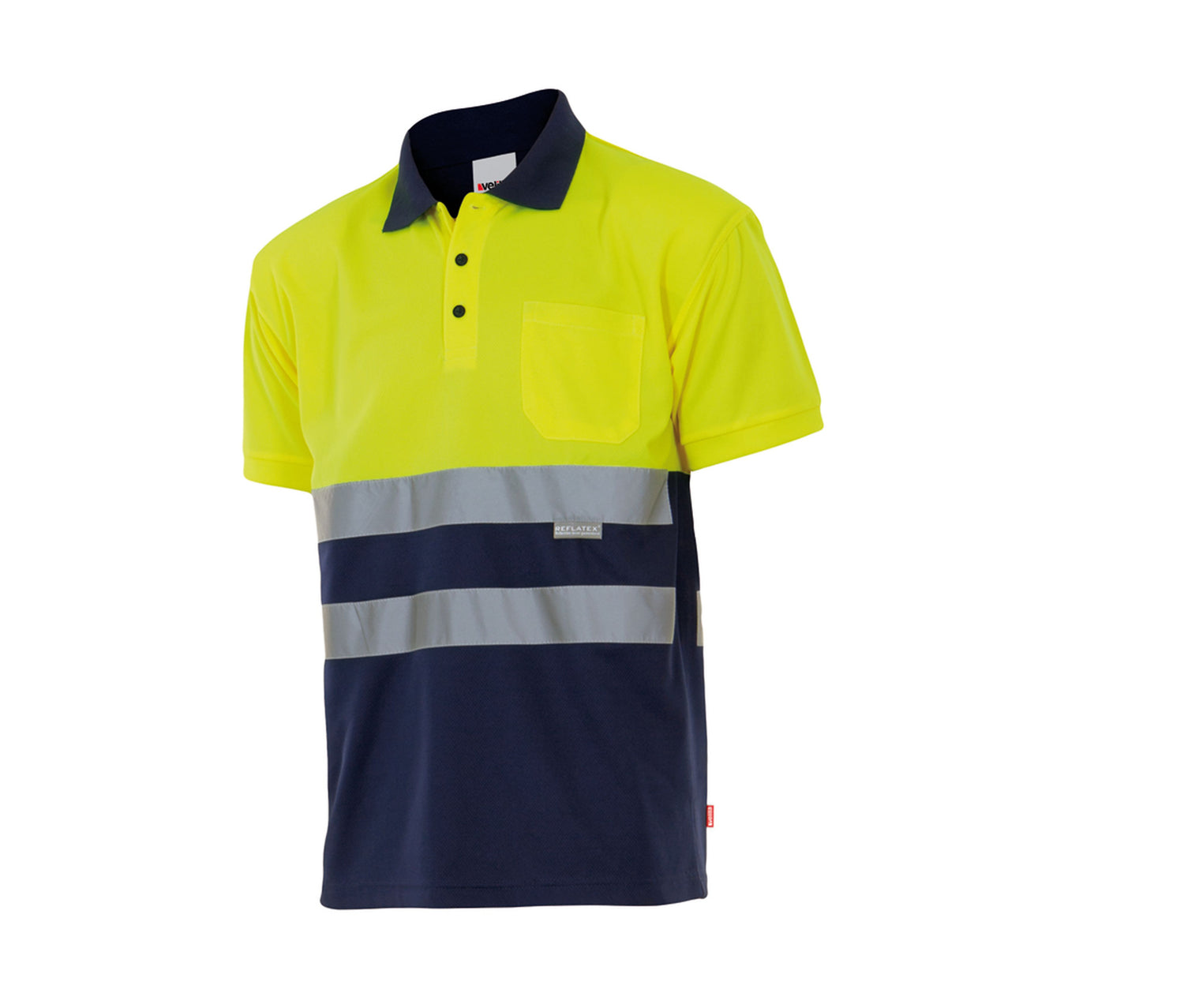 VELILLA TWO-TONE HIGH VISIBILITY SHORT SLEEVE POLO SHIRT