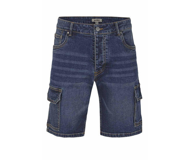 MULTI-POCKET STRETCH DENIM BERMUDA SHORTS