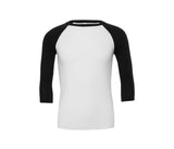 BELLA + CANVAS Unisex 3/4 Sleeve Baseball Tee