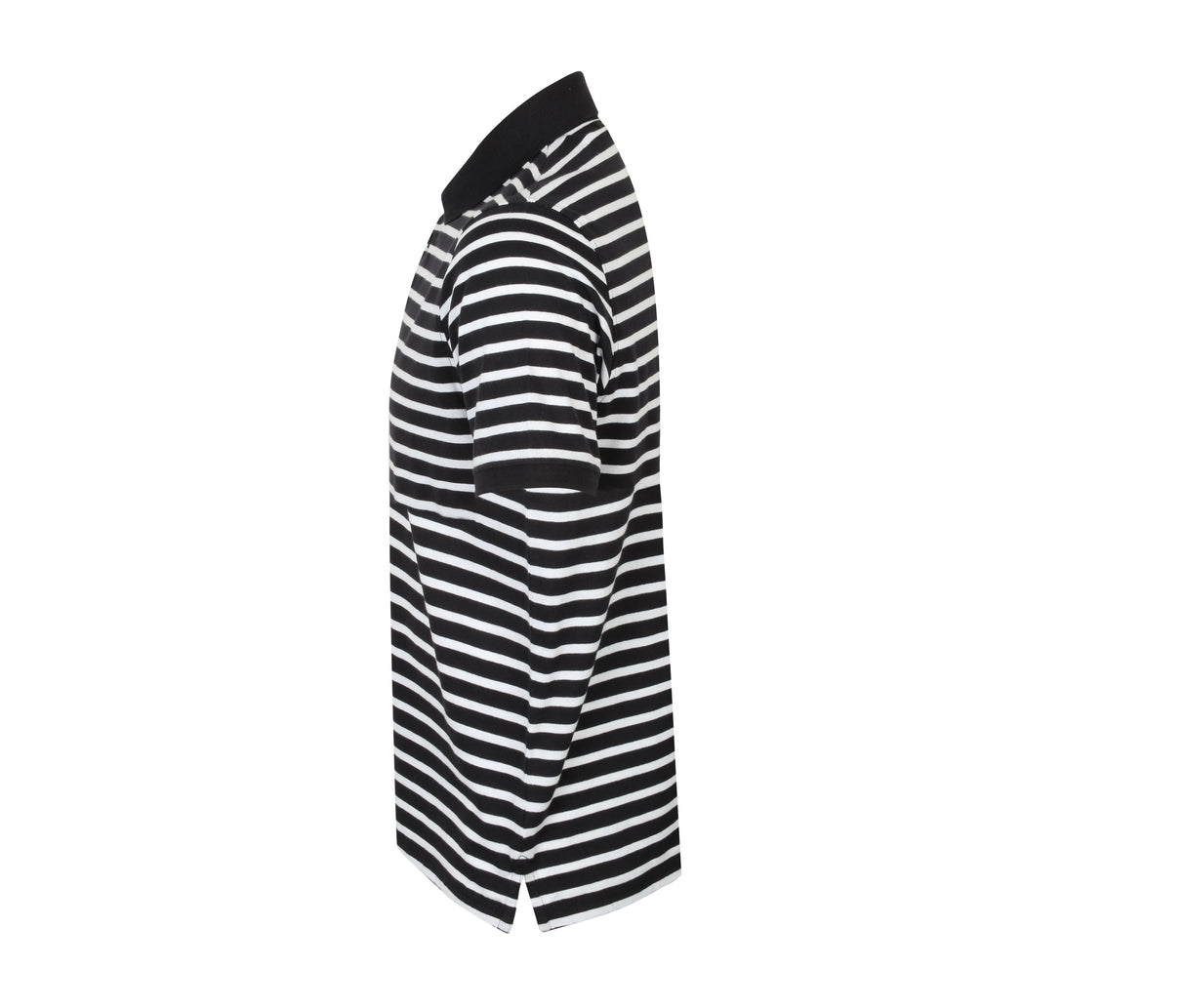FRONT ROW STRIPED JERSEY POLO SHIRT
