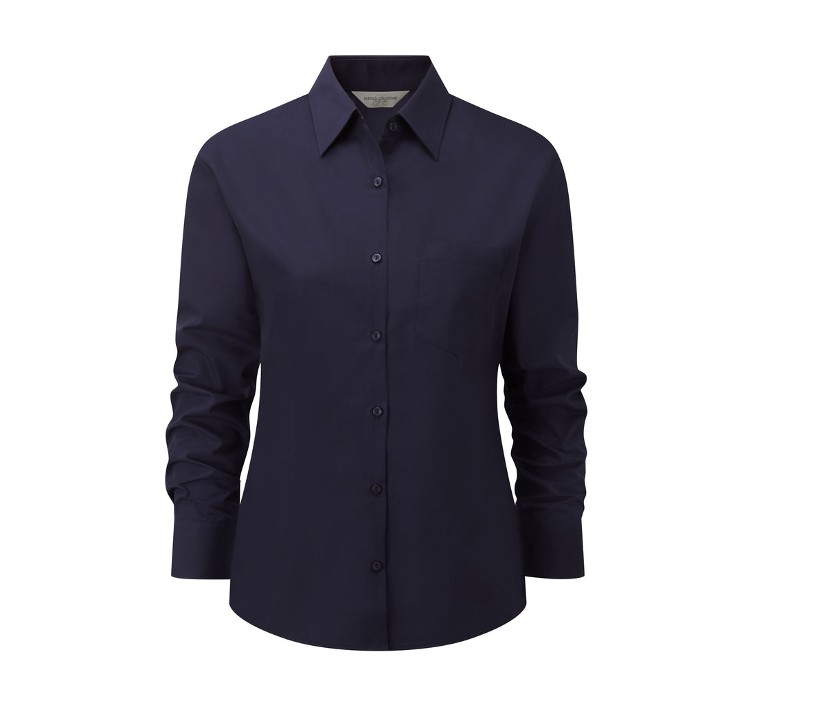 RUSSELL COLLECTION LADIES' LONG SLEEVE CLASSIC POLYCOTTON POPLIN SHIRT