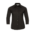 RUSSELL COLLECTION LADIES' 3/4 SLEEVE FITTED STRETCH SHIRT