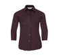 RUSSELL COLLECTION LADIES' 3/4 SLEEVE FITTED STRETCH SHIRT