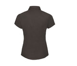 RUSSELL COLLECTION LADIES' SHORT SLEEVE FITTED STRETCH SHIRT