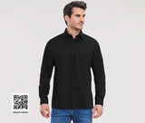 RUSSELL COLLECTION MEN'S LONG SLEEVE CLASSIC POLYCOTTON POPLIN SHIRT
