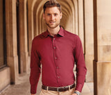 RUSSELL COLLECTION MEN'S LONG SLEEVE FITTED STRETCH SHIRT