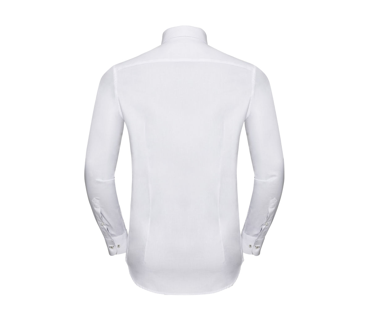 RUSSELL COLLECTION MEN'S LONG SLEEVE TAILORED CONTRAST HERRINGBONE SHIRT