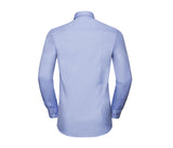 RUSSELL COLLECTION MEN'S LONG SLEEVE TAILORED CONTRAST HERRINGBONE SHIRT